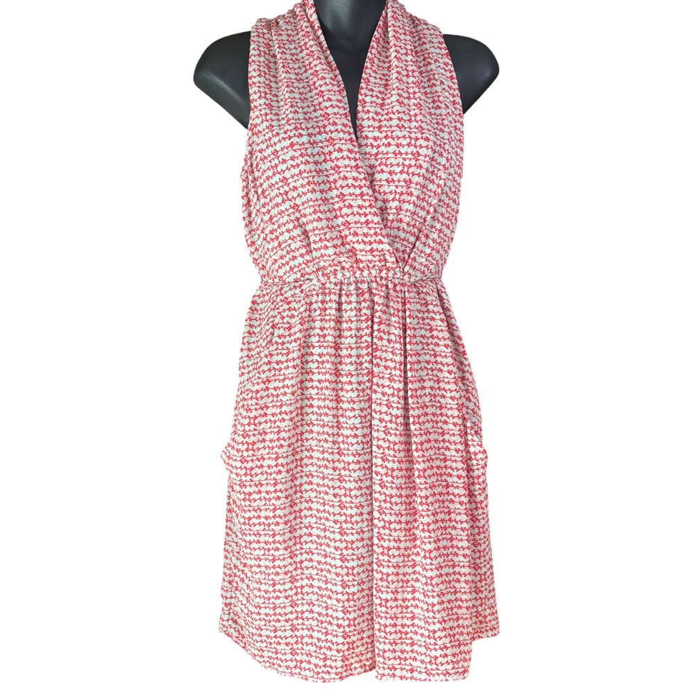 Nwt sleeveless dress deep V-neckline and an elasticized waist xs d2 - Picture 2 of 11